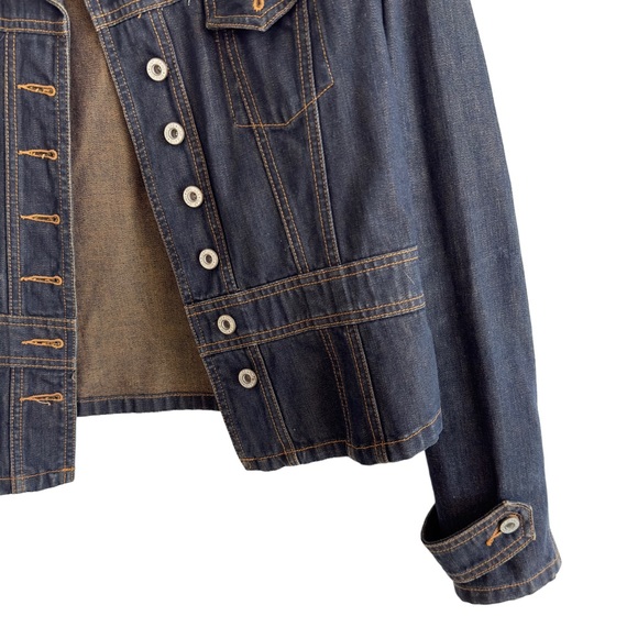 True Y2K Gap Denim Jeans Cadet Army Military Jacket - Picture 4 of 7